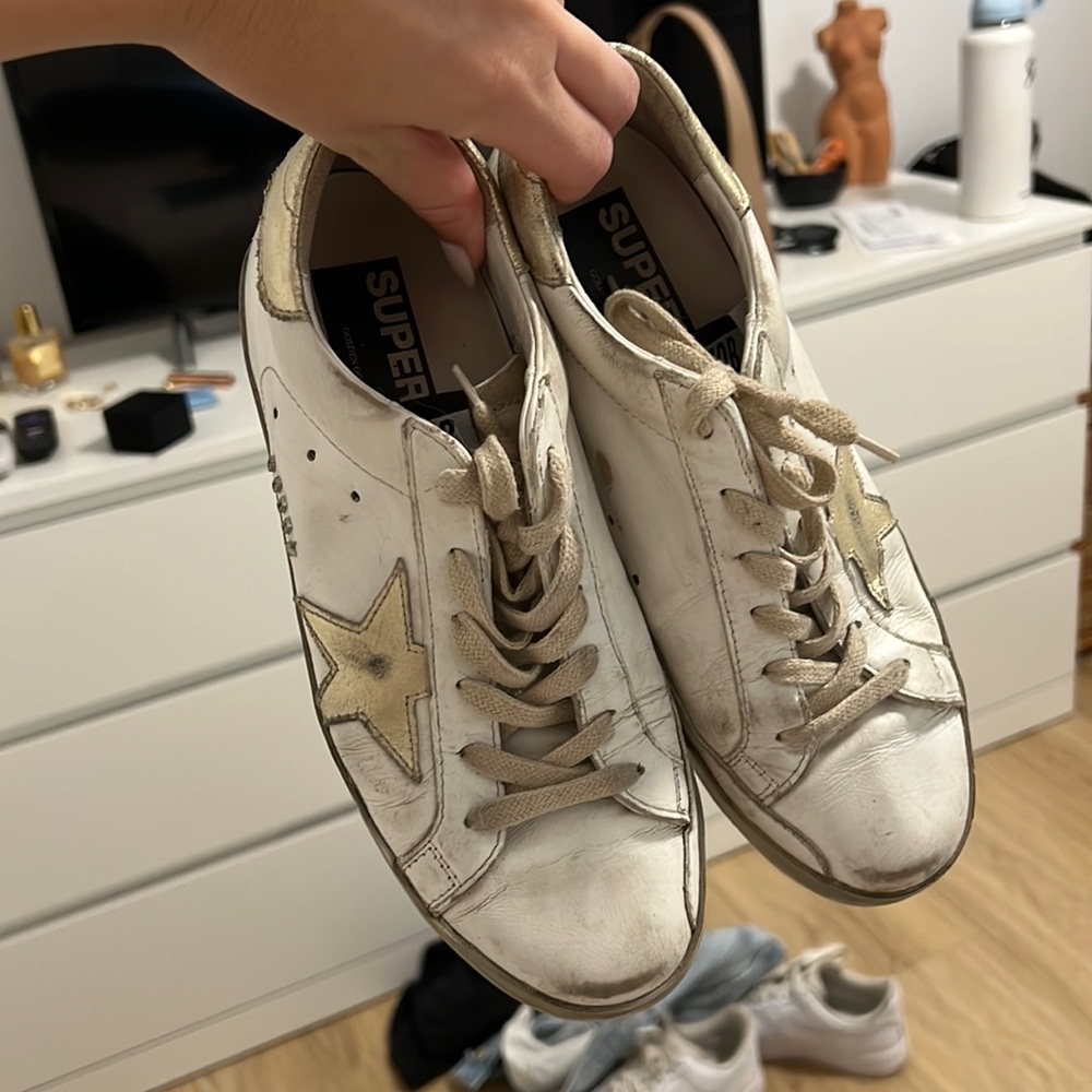 Golden Goose Superstar white and gold leather sneaker - 38
